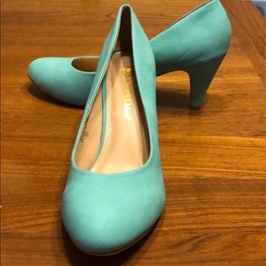 Teal/sea foam colored heels